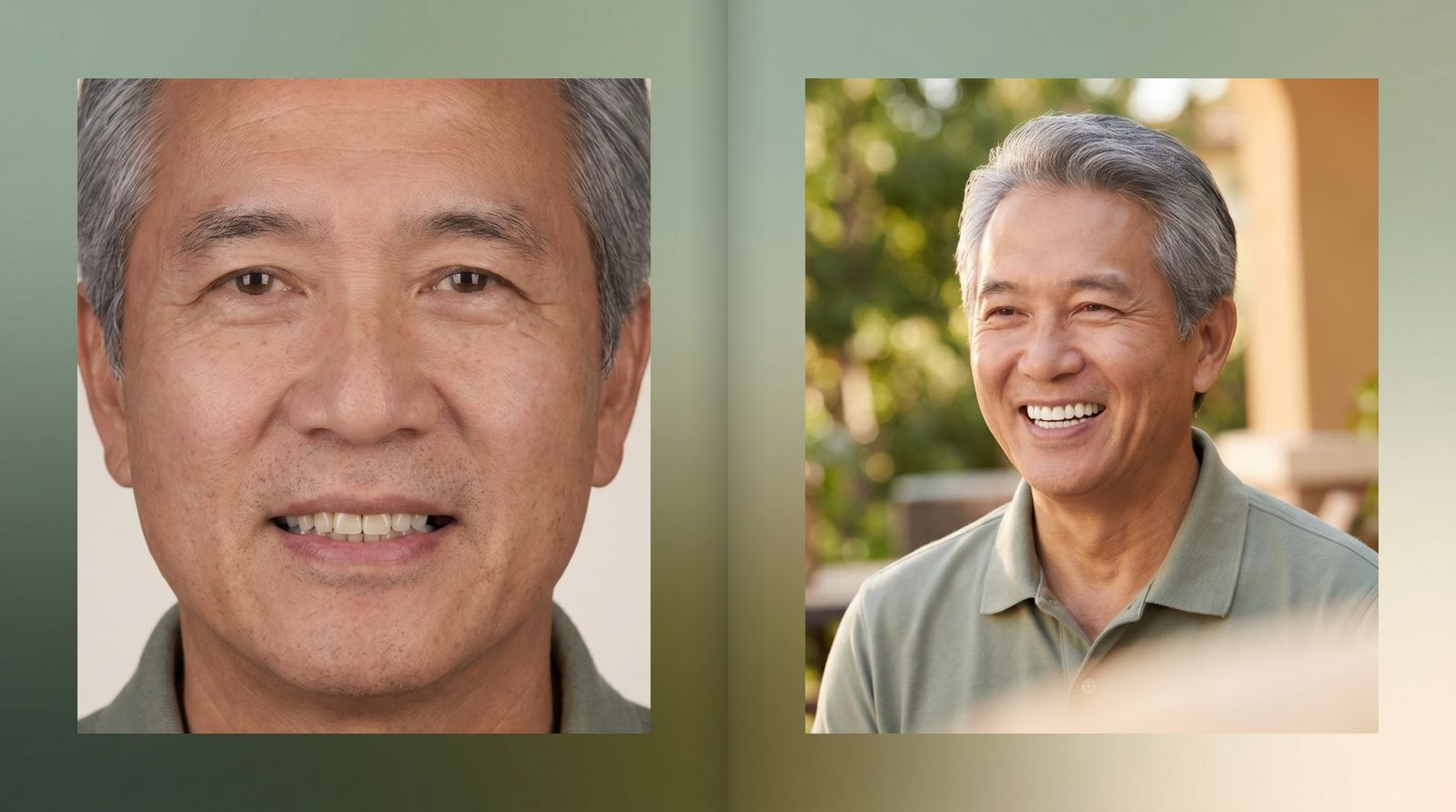 Smile transformation — before and after