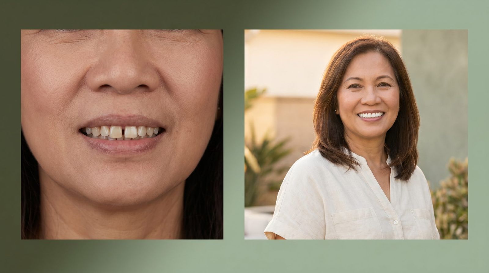 Smile transformation — before and after
